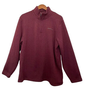 Eddie Bauer Mens Quarter Zip Fast Fleece Pullover Sweater Large Outdoor Holidays